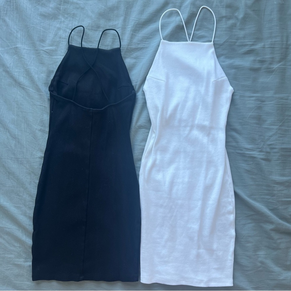 Divided Black and White Mini Dresses